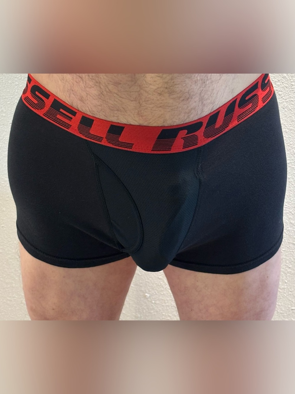 Russell Athletic Black Boxer Briefs with Red Logo Waistband